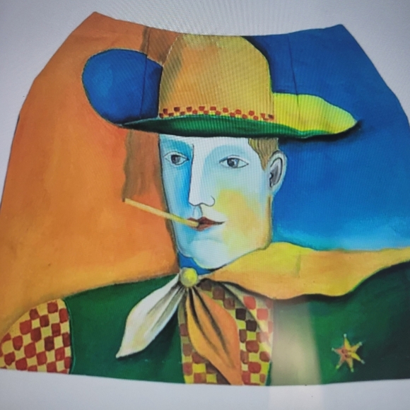 One of a kind painted skirt - Picture 1 of 3